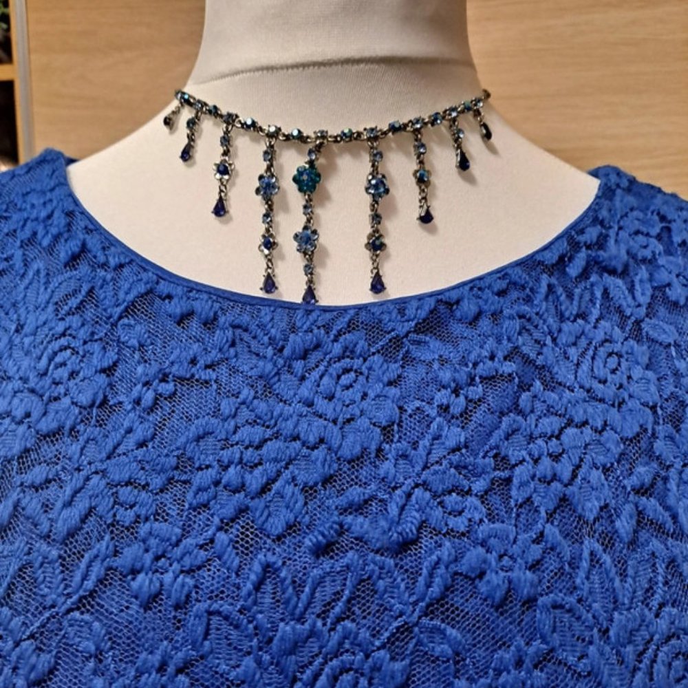 Wallis Cobalt Blue Lace Dress Size 18